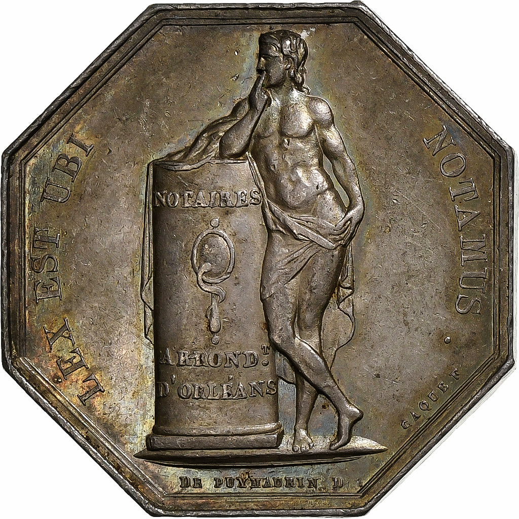 France, Token, Charles X, Notaires de l'Arrondissement d'Orléans, Silver