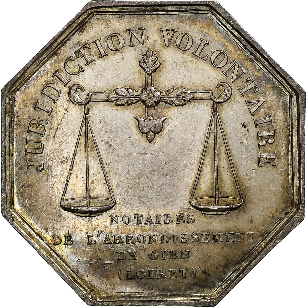 France, Token, Notaires de l'Arrondissement de Gien, Silver, MS(60-62)