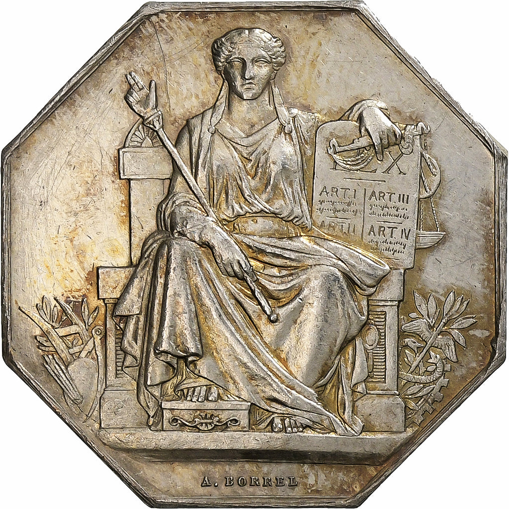 Francia, Token, Notaires de Baugé, Maine et Loire, Borrel.A, SPL-, Argento