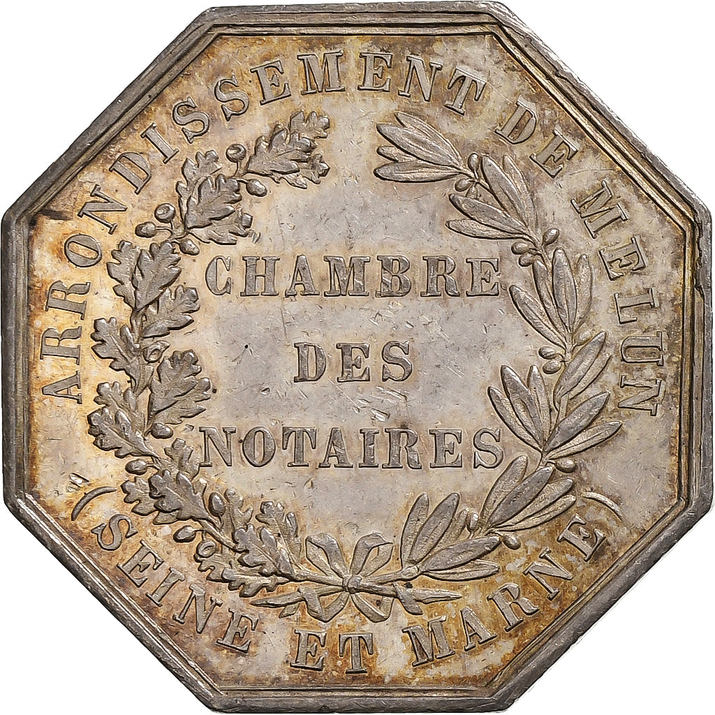 France, Token, Chambre des Notaires de Melun, Silver, Borrel, AU(55-58)