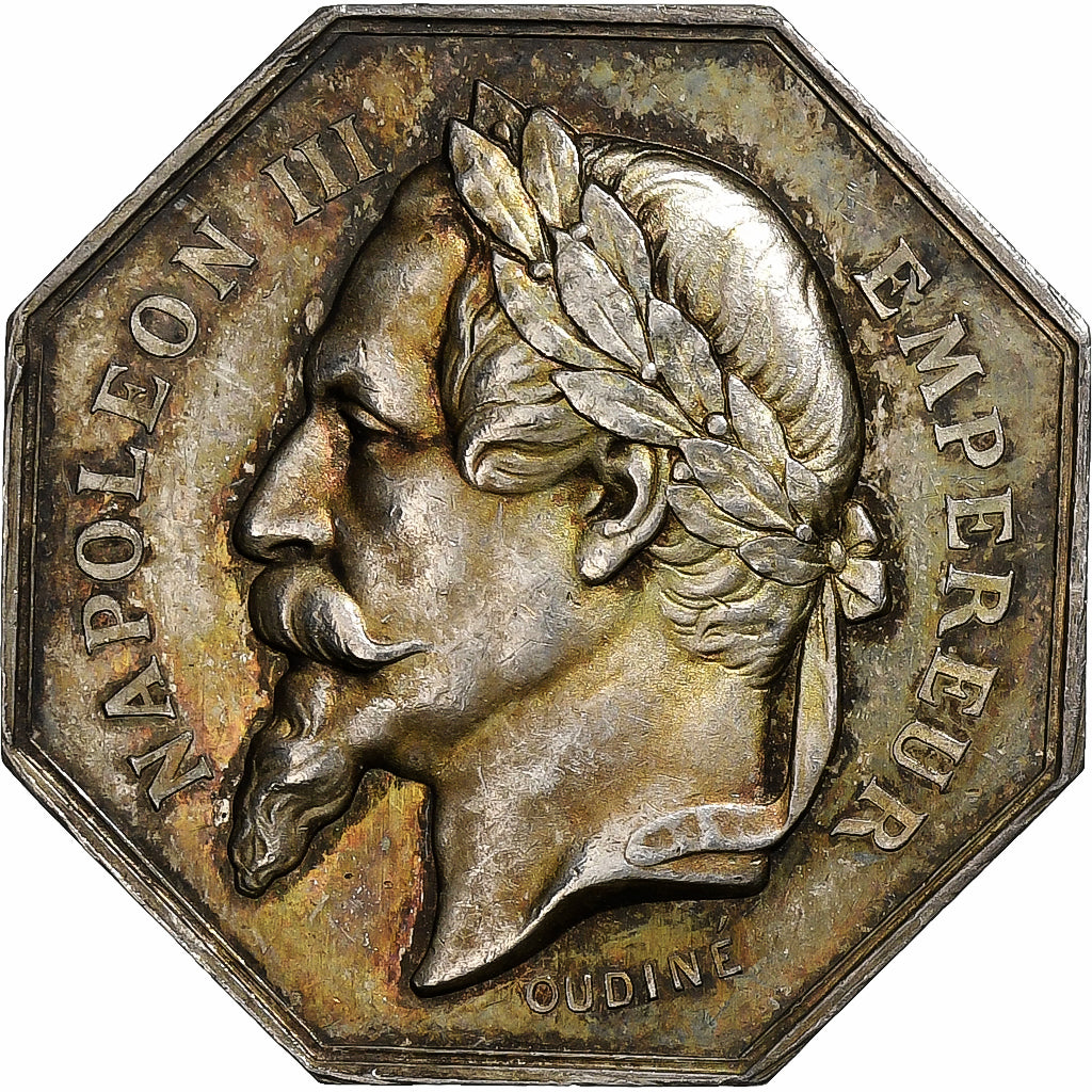 Francia, zeton, Napoléon III, Notaires de l'Arrondissement d'Orléans, Plata