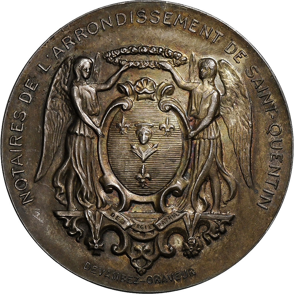 France, Jeton, Notaires de l'Arrondissement de Saint-Quentin, Aisne, Argent