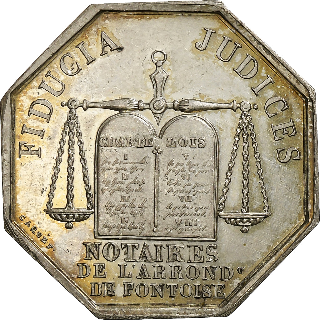 France, Token, Napoléon III, Notaires de l'Arrondissement de Pontoise, Silver