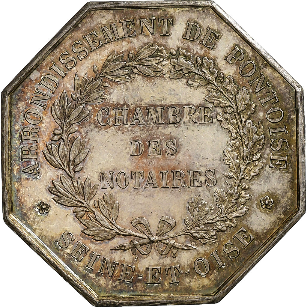 France, Jeton, Notaires de Pontoise, 1877, Argent, SUP+, Borrel, Lerouge:339