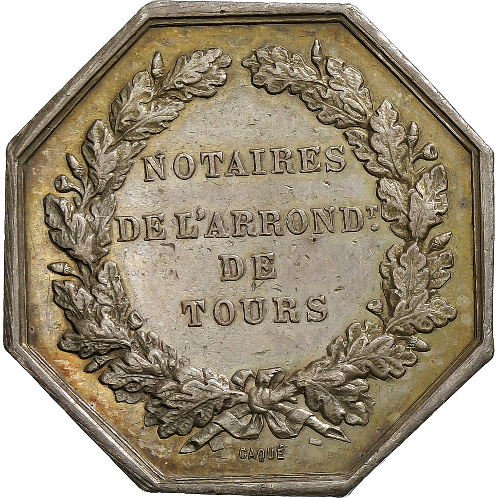 France, Token, Notaires de l'Arrondissement de Tours, Silver, Oudiné
