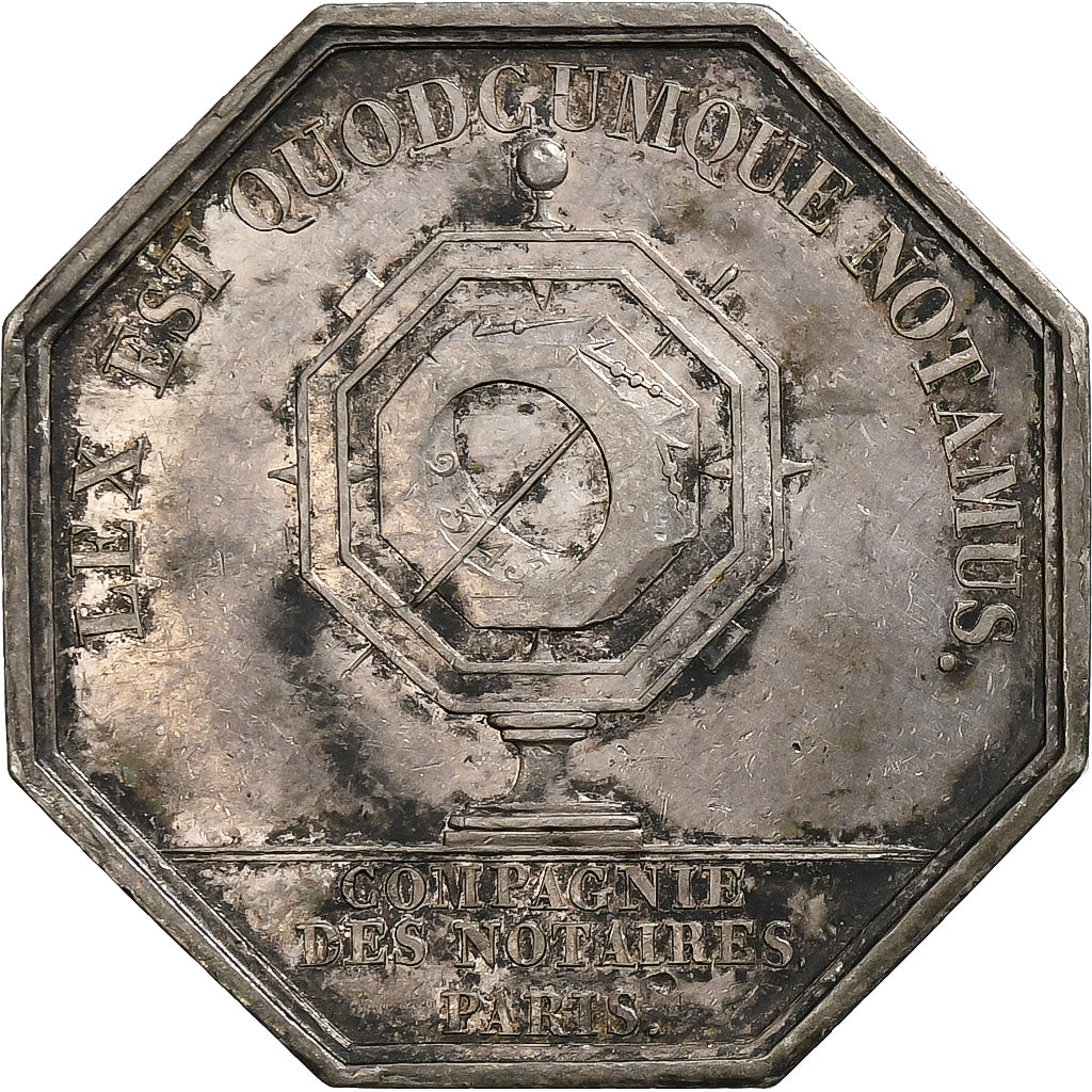 Francia, ficha, Charles X, Compagnie des Notaires de Paris, Argento, SPL-