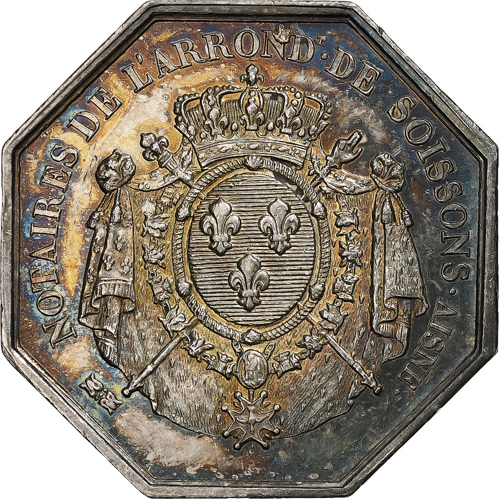 France, Token, Notaires de l'Arrondissement de Soissons, Aisne, Silver