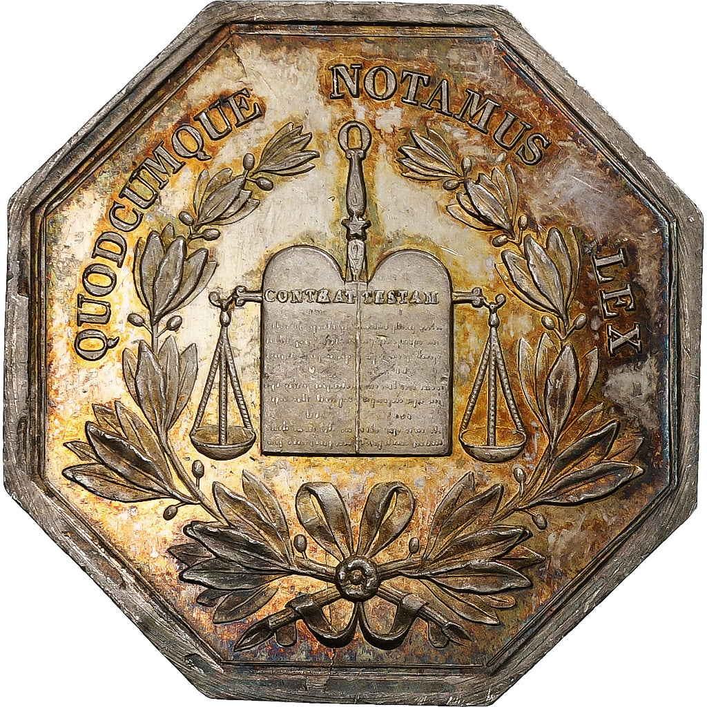 France, Token, Notaires de l'Arrondissement d'Abbeville, Silver, MS(63)