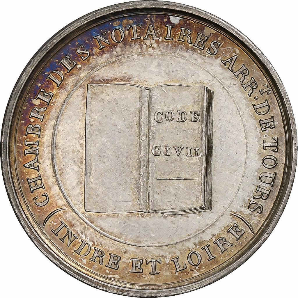 Francia, zeton, Notaires de l'Arrondissement de Tours, Plata, Chamoin, EBC+