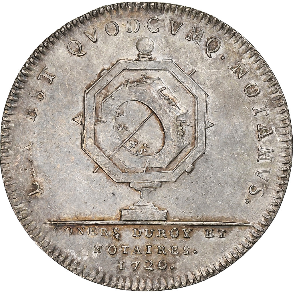 Francia, zeton, Louis XV, Conseillers du Roi et Notaires, 1720 (1751), Plata
