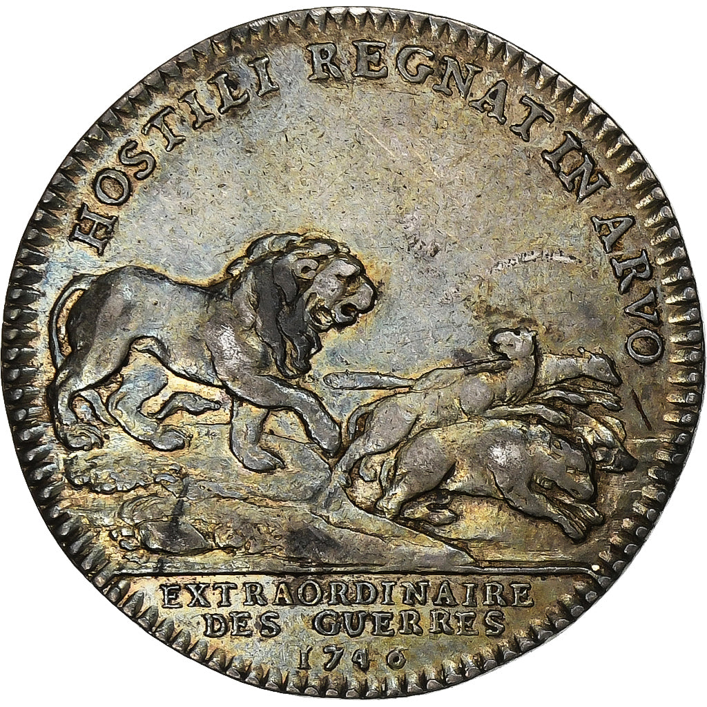 Francia, zeton, Louis XV, Extraordinaire des Guerres, 1746, Plata, MBC+