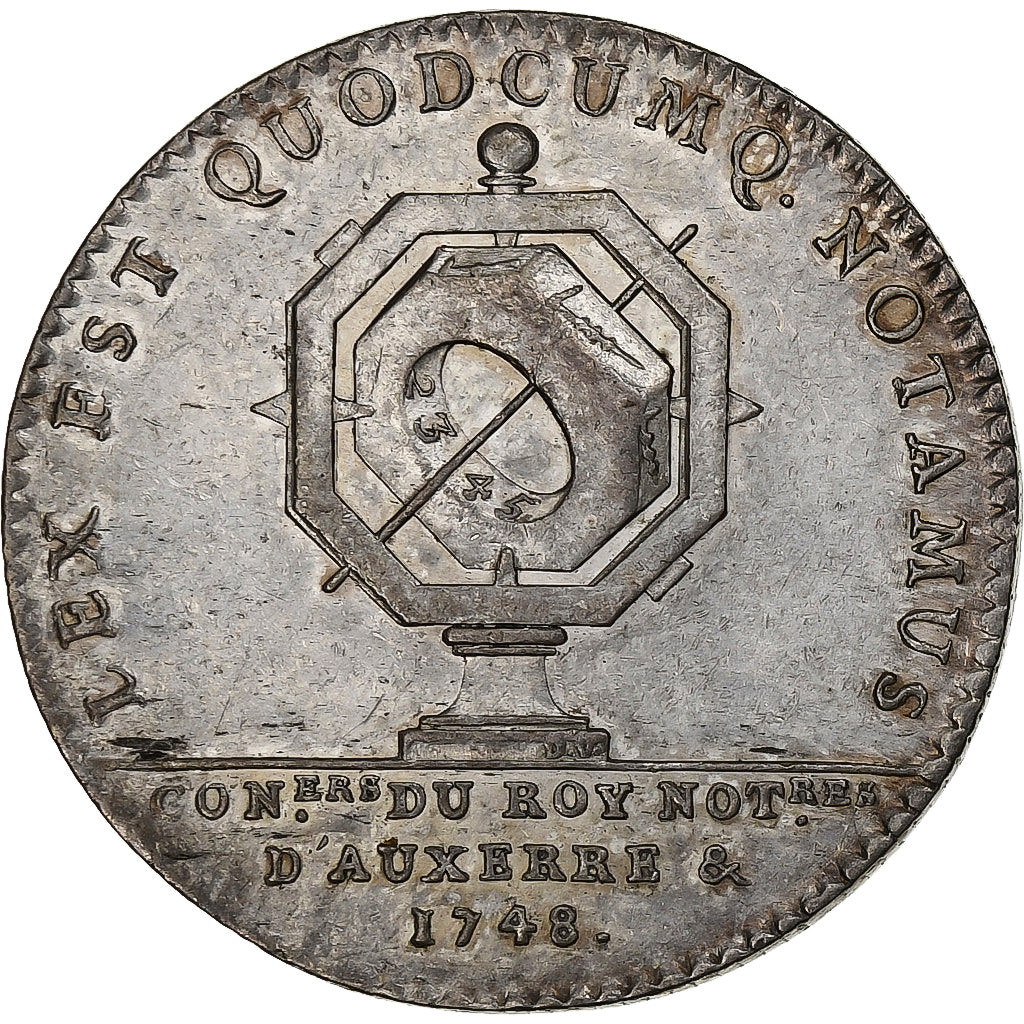 France, Token, Conseillers du roi et notaires d’Auxerre, 1748, Silver