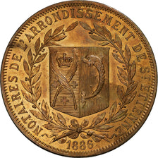 France, Jeton, Notaires de l'Arrondissement de Saint-Etienne, 1886, SPL, Bronze