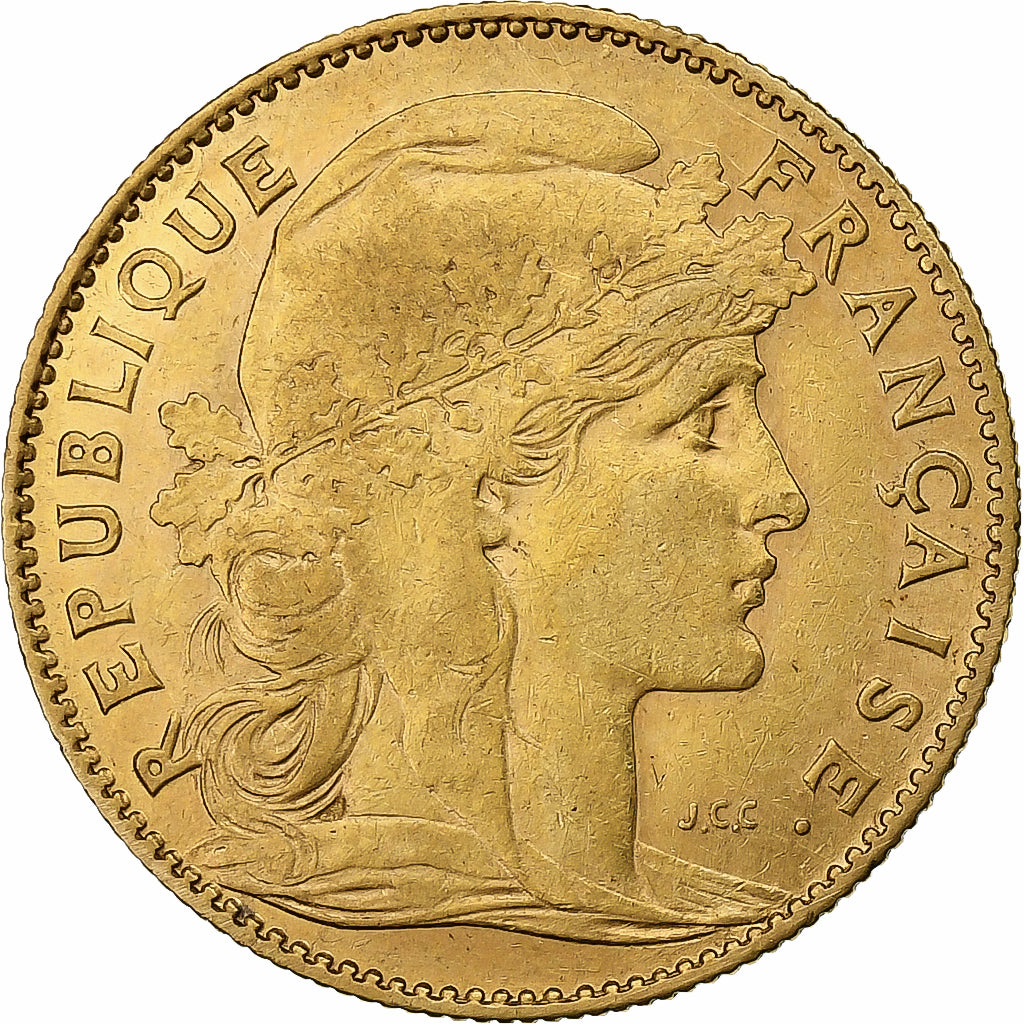 Francja, 10 Francs, Marianne, 1901, Paris, Złoto, AU(50-53), Gadoury:1017