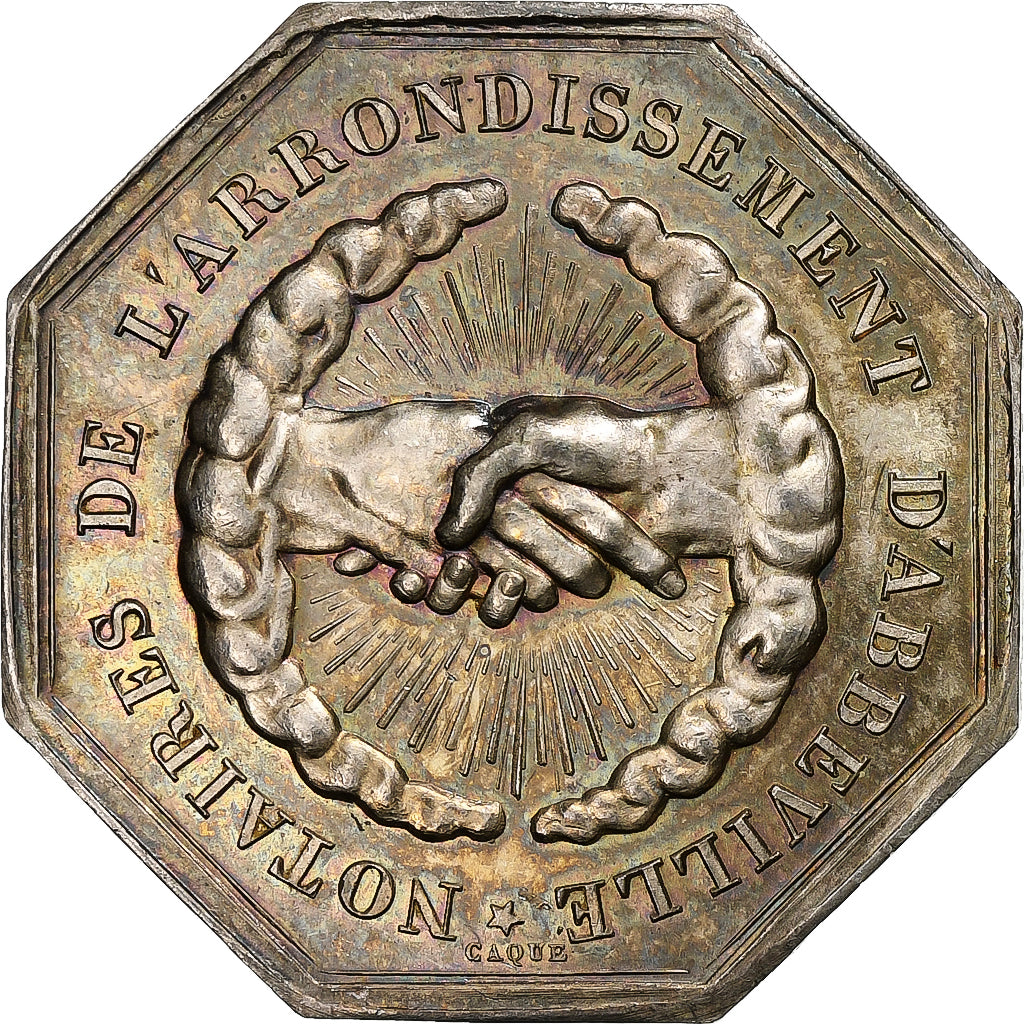 France, Token, Notaires de l'Arrondissement d'Abbeville, Silver, MS(63)