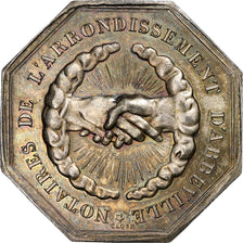 France, Token, Notaires de l'Arrondissement d'Abbeville, Silver, MS(63)