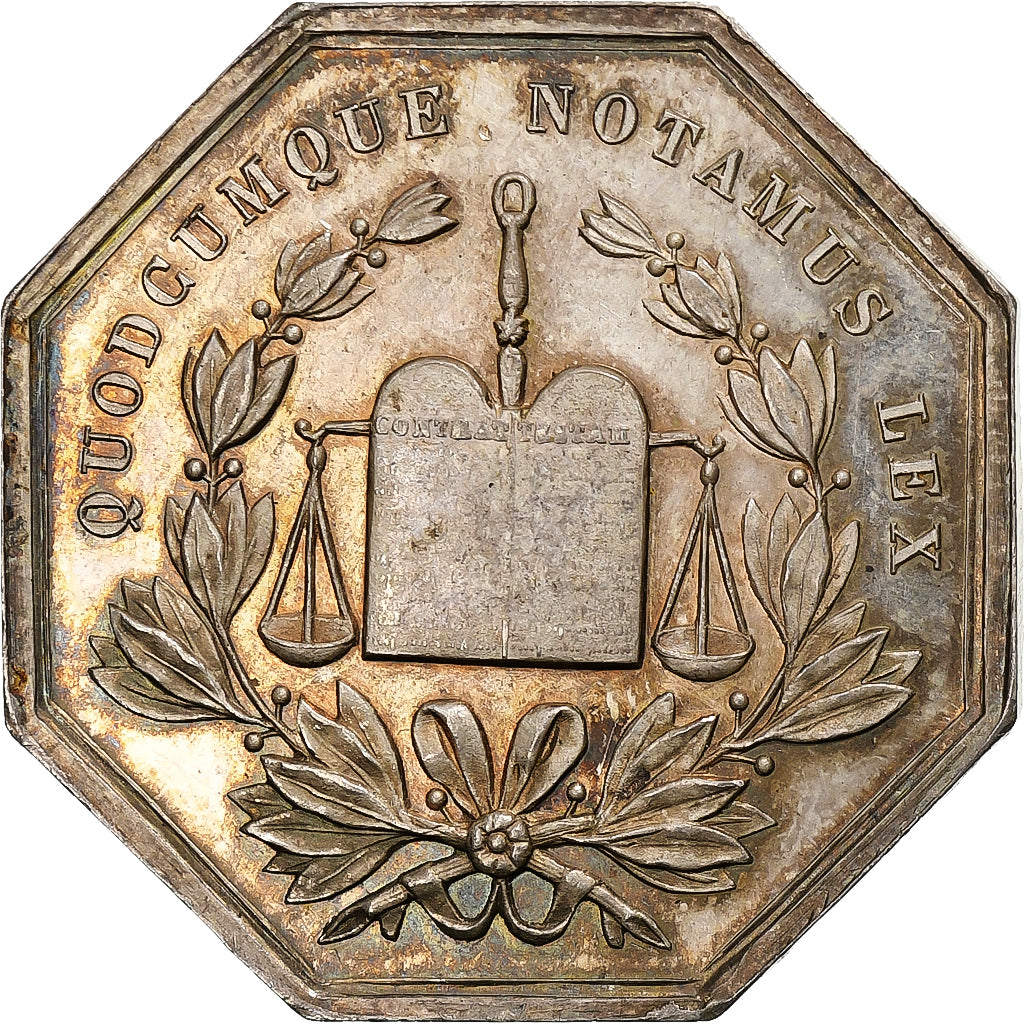 France, Token, Notaires de l'Arrondissement d'Abbeville, Silver, MS(63)