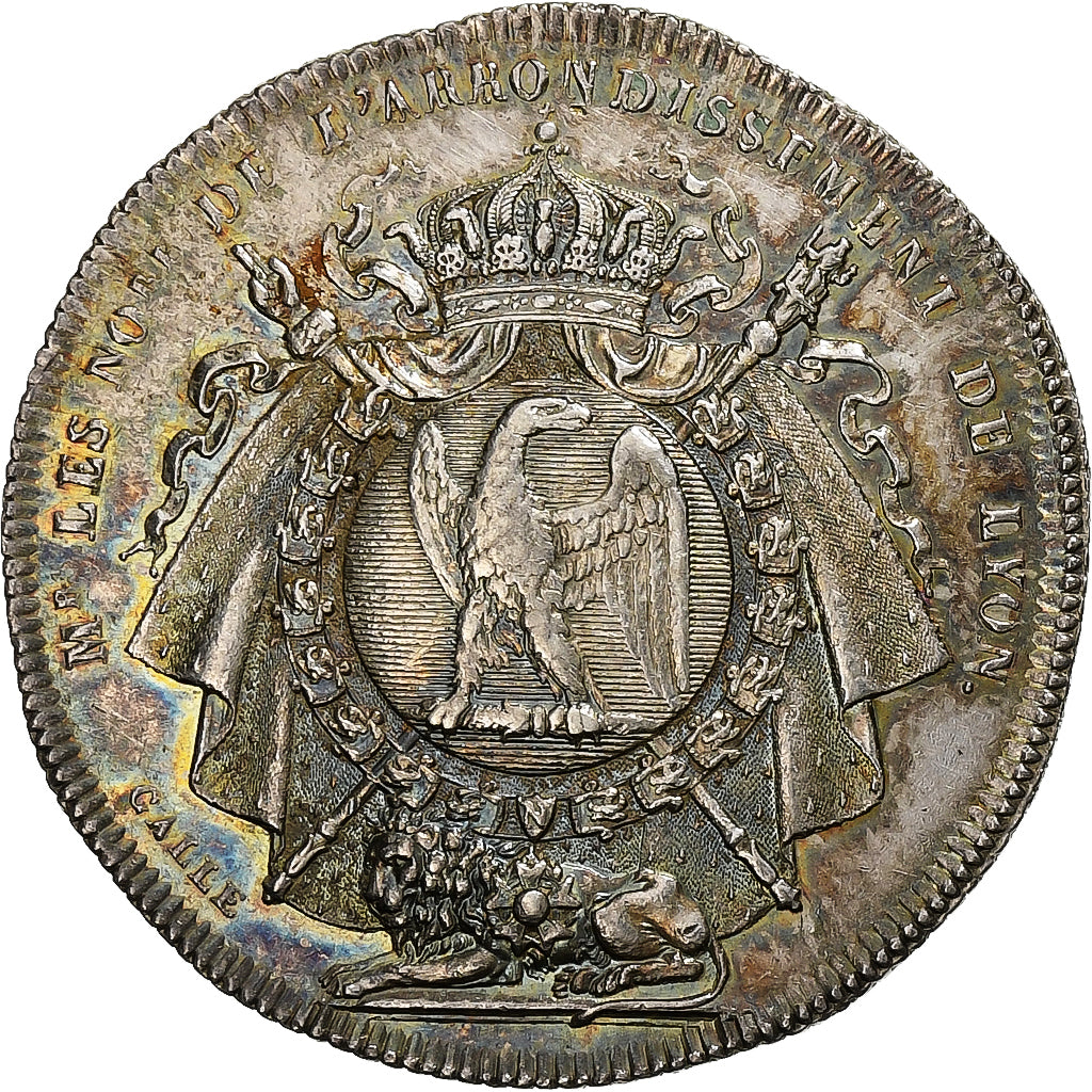 França, medalha, Notaires de Lyon, 1805, Prata, Galle, AU(55-58)