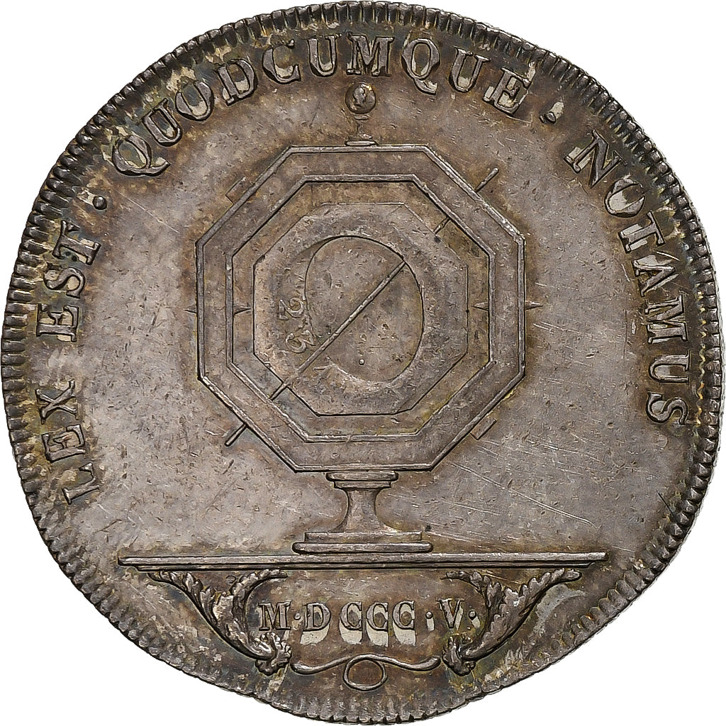 França, medalha, Notaires de Lyon, 1805, Prata, Galle, AU(55-58)
