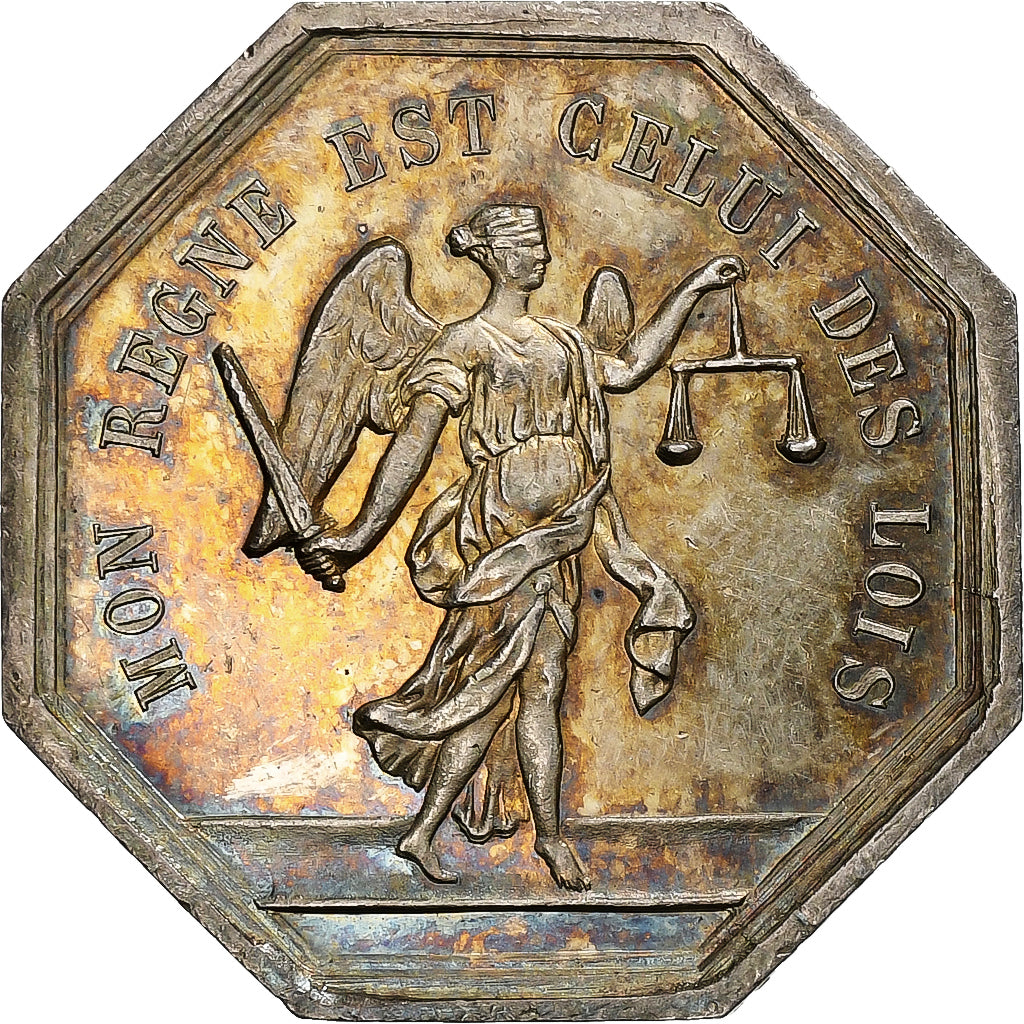 Francia, zeton, Notaires de Baugé, Maine et Loire, Plata, EBC+, Lerouge:35