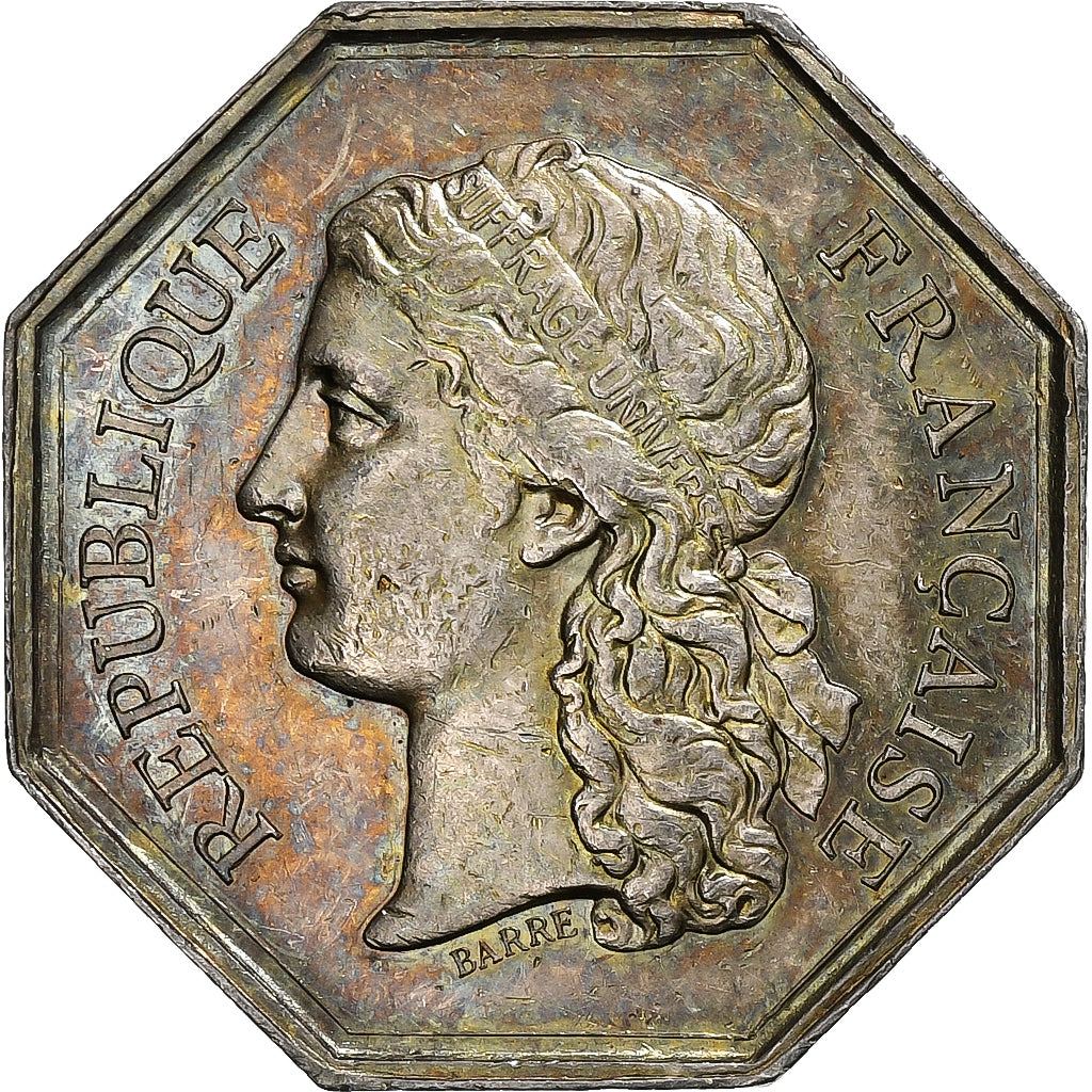 France, Jeton, Notaires de l'Arrondissement de Vervins, Argent, TTB+, Barre