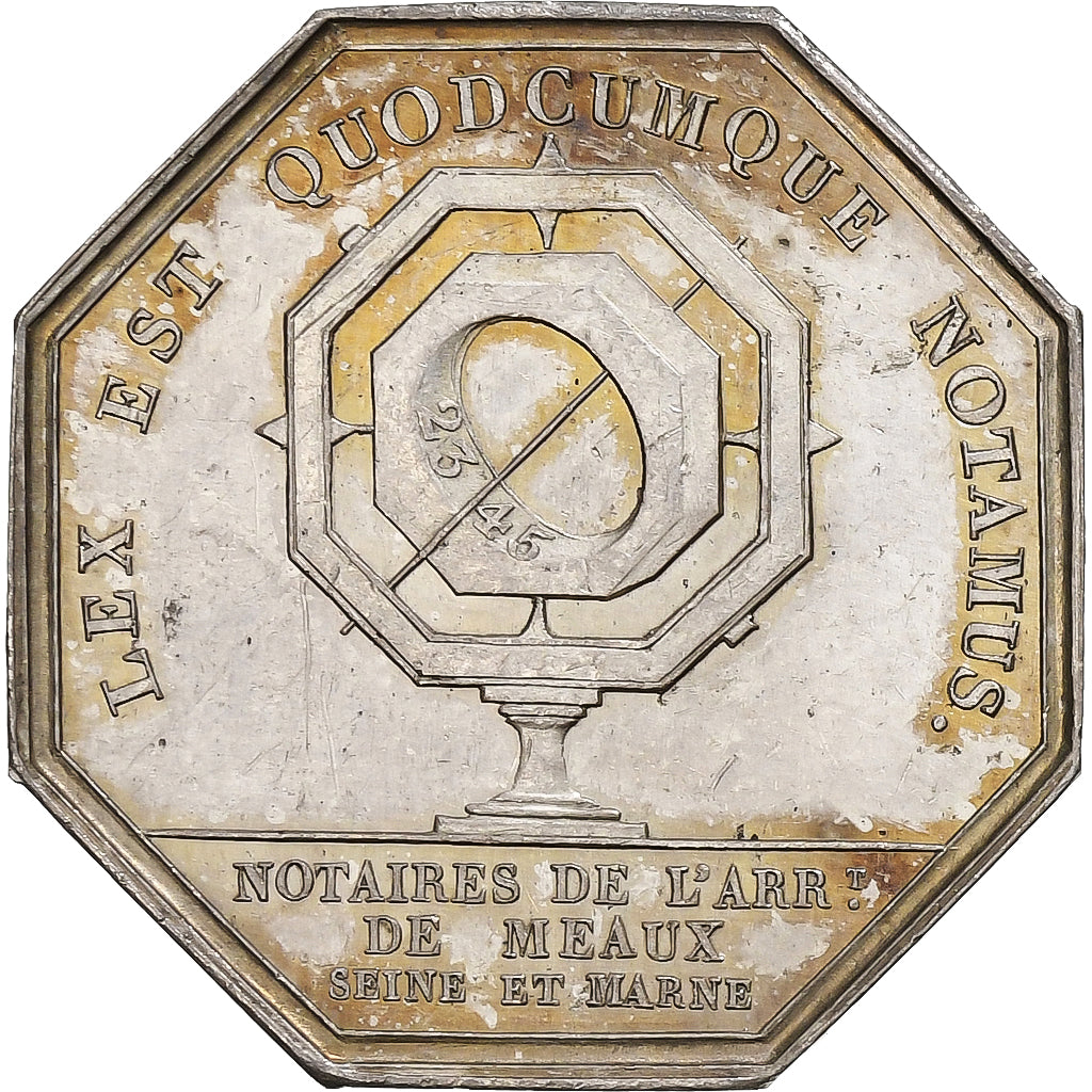 France, Token, Charles X, Notaires de l'Arrondissement de Meaux, 1827, Silver