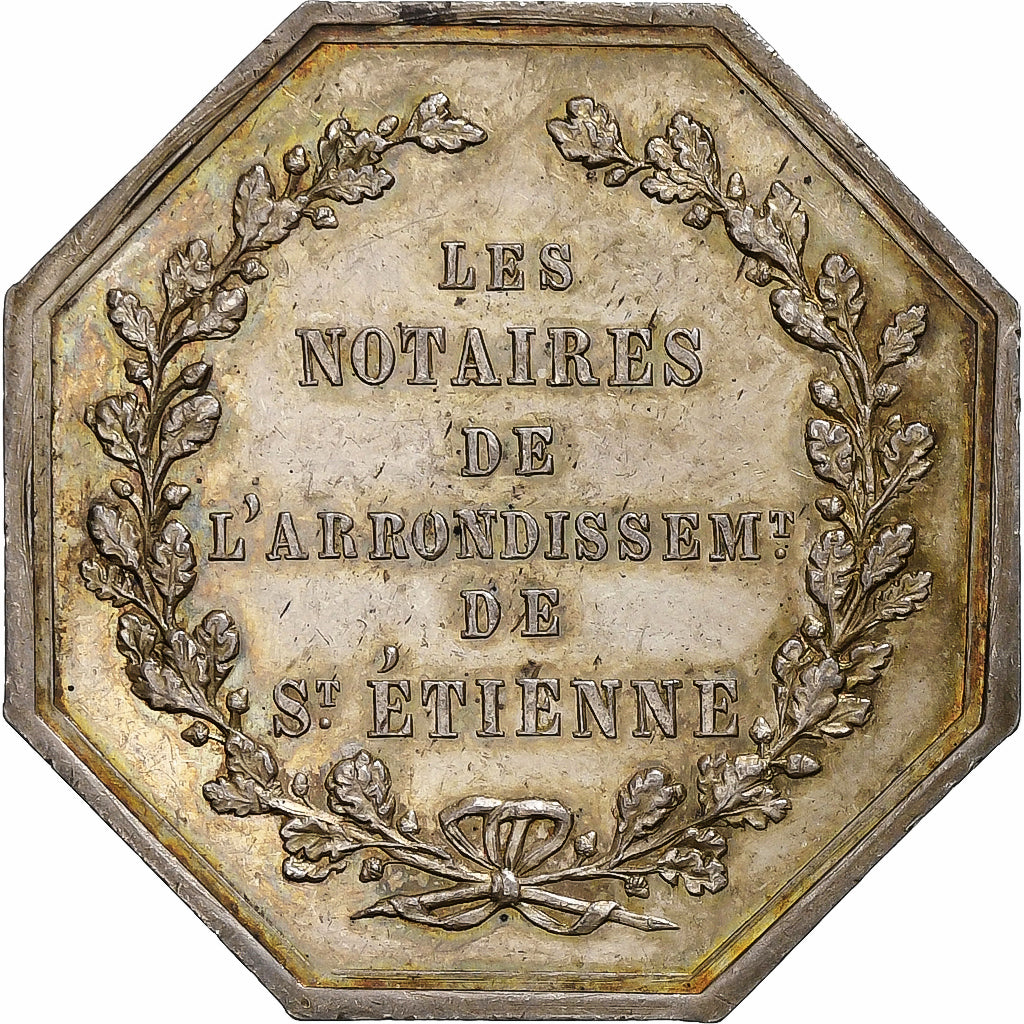 França, Token, Notaires de l'Arrondissement de Saint-Etienne, 1846, Prata