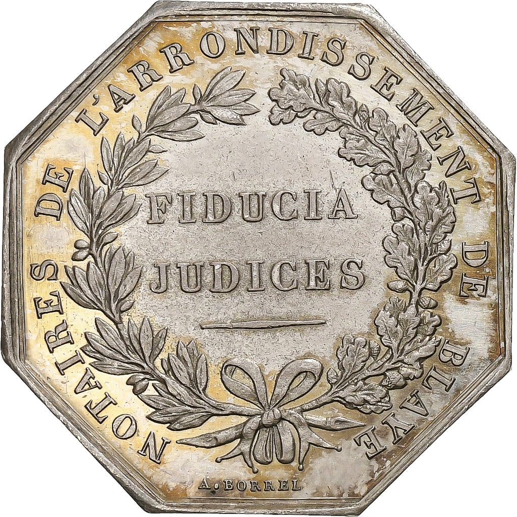 Francia, zeton, Notaires de l'Arrondissement de Blaye, Plata, Borrel.A, EBC