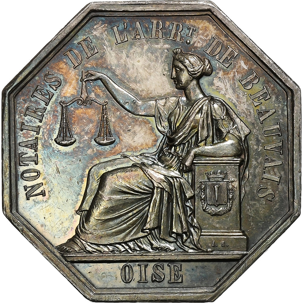 France, Token, Notaires de l'Arrondissement de Beauvais, Oise, Silver