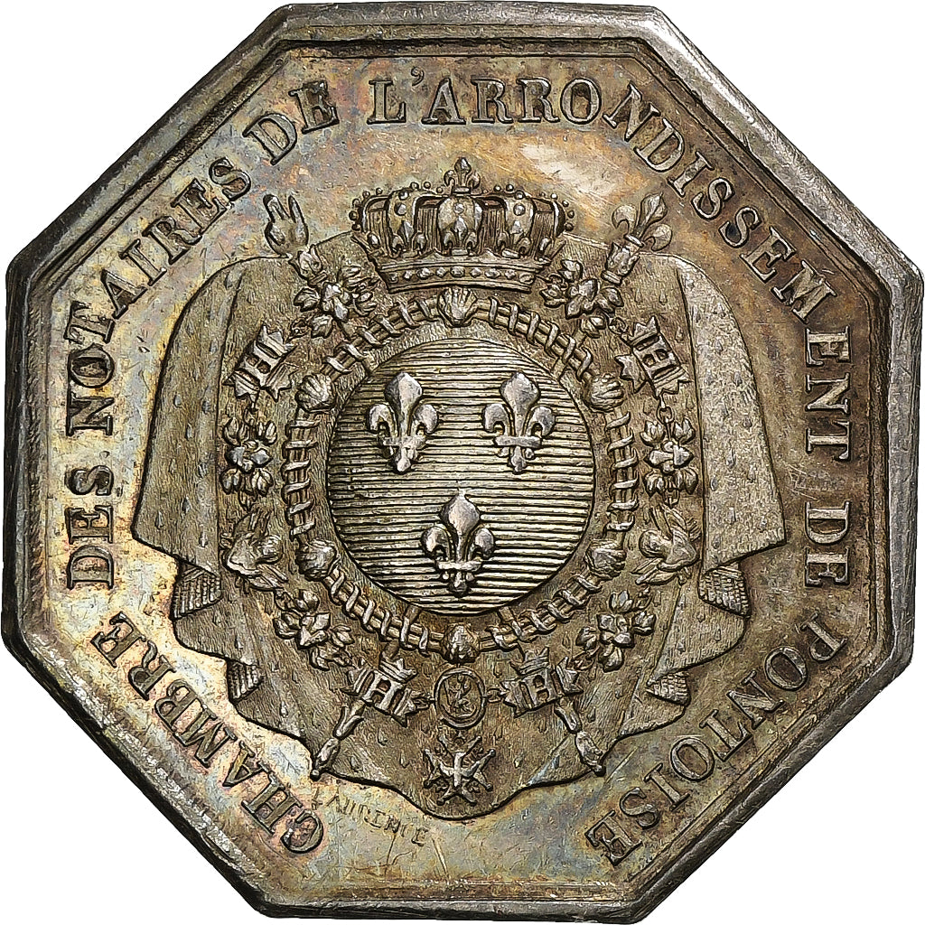 France, Jeton, Notaires de l'Arrondissement de Pontoise, 1816, Argent, SUP