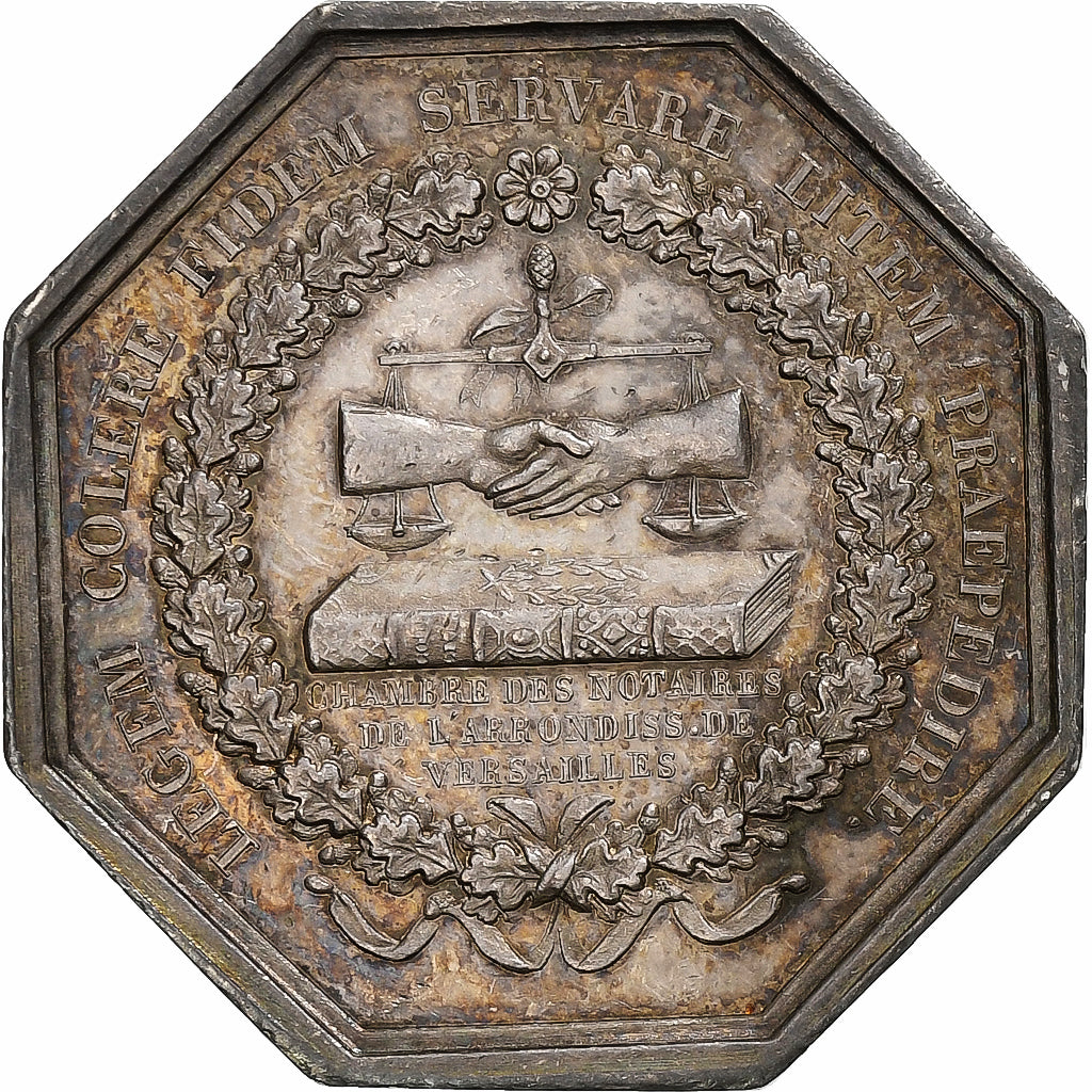 France, Token, Charles X, Chambre des Notaires de Versailles, Silver, Barre