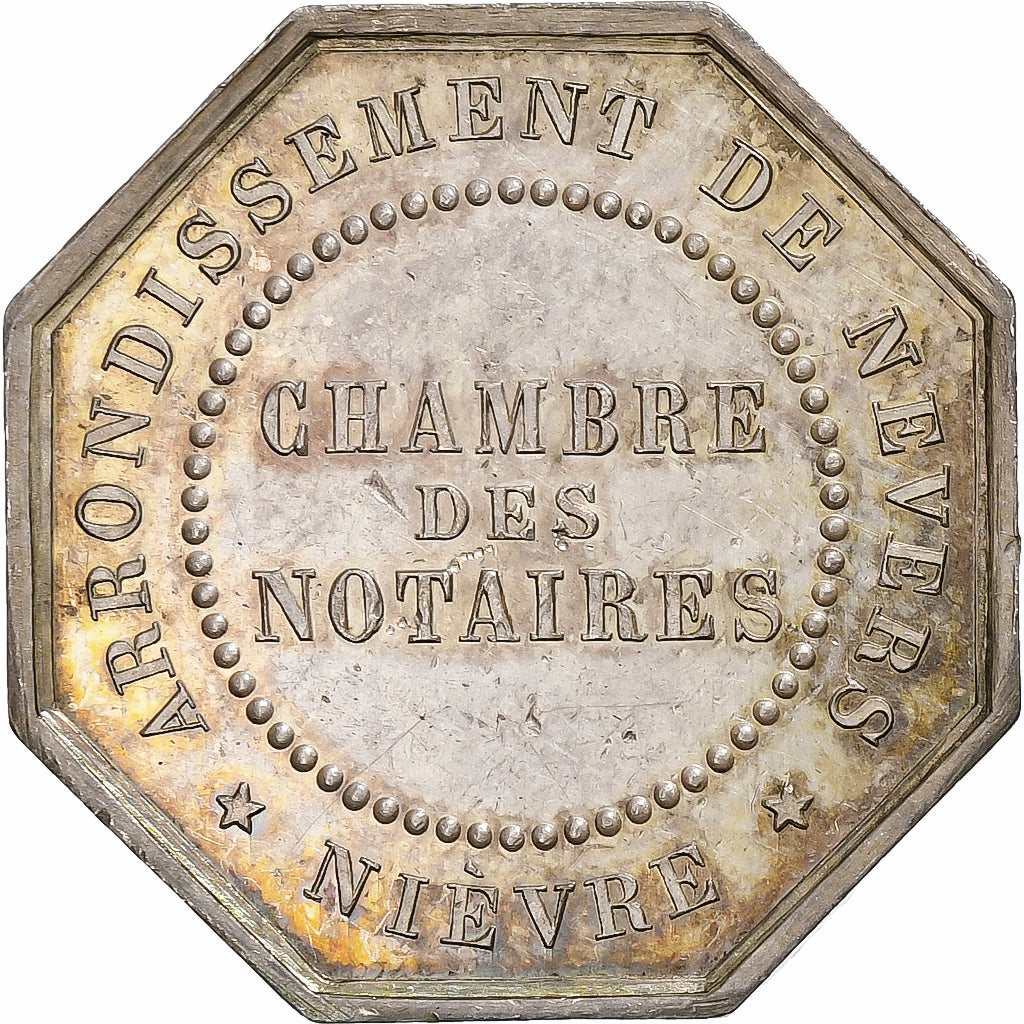 France, Jeton, Notaires de l'Arrondissement de Nevers, Nièvre, Argent, SUP