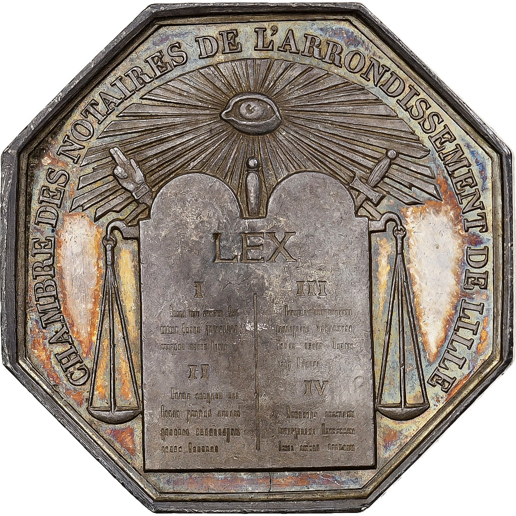 France, Token, Louis Philippe I, Notaires de l'Arrondissement de Lille, Silver