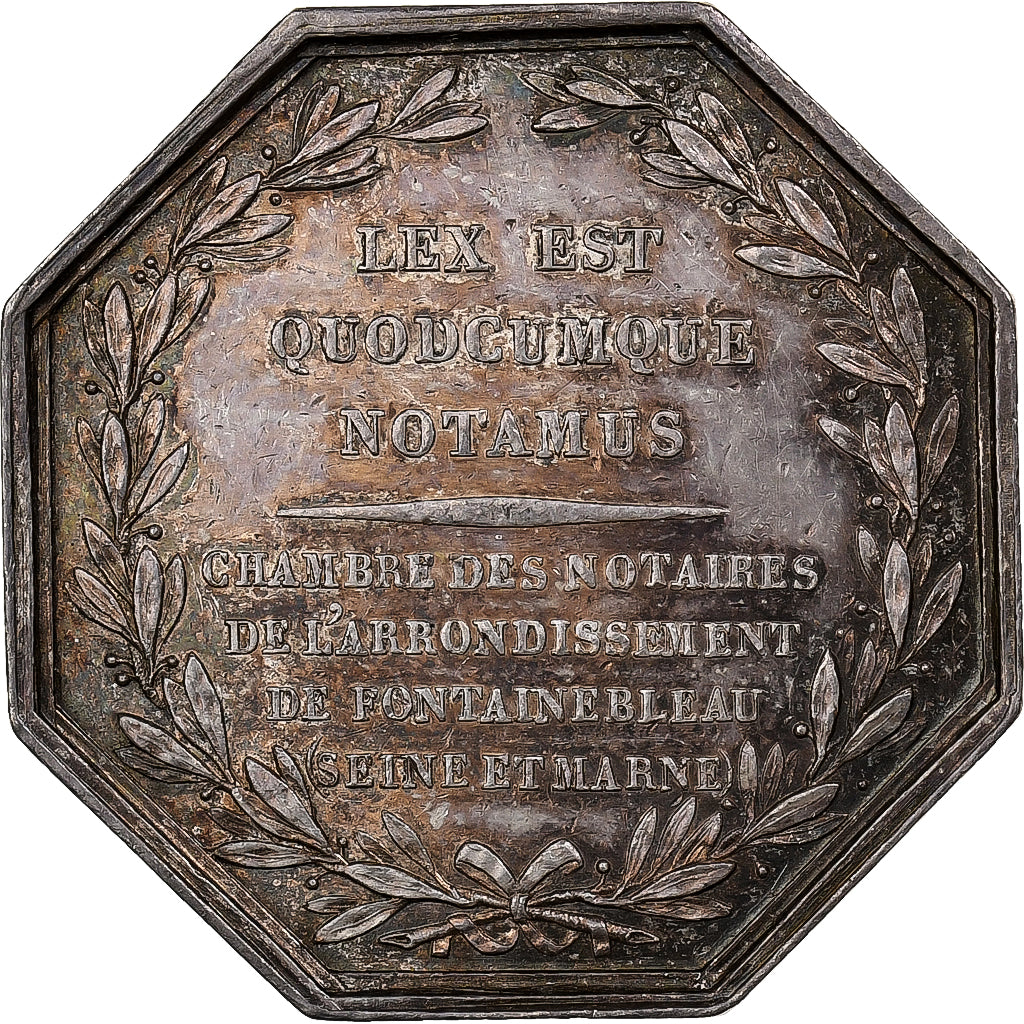 Francia, zeton, Louis XVIII, Notaires de l'Arrondissement de Fontainebleau