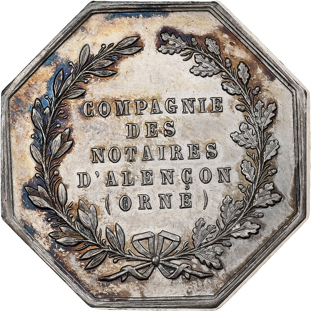 France, Token, Notaires de l'Arrondissement d'Alençon, Orne, Silver, Borrel.A