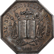 France, Jeton, Notaires de l'Arrondissement de Vienne, 1837, Argent, SUP+