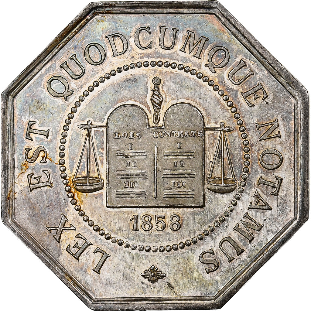 France, Token, Notaires de l'Arrondissement de Péronne, Somme, 1858, Silver