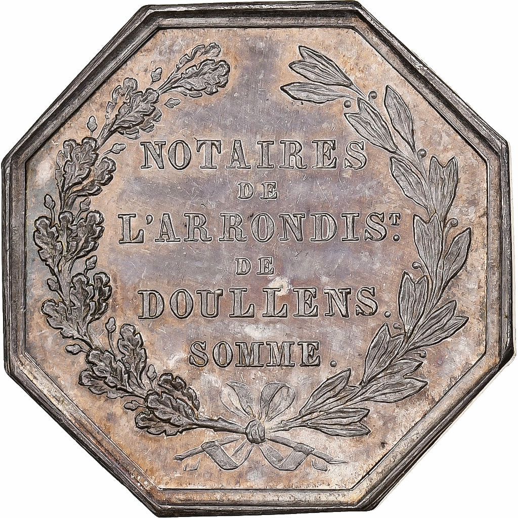 France, Token, Notaires de l'Arrondissement de Doullens, Somme, 1833, Silver