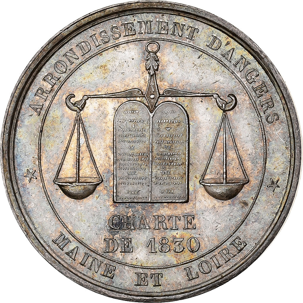 France, Jeton, Notaires de l'Arrondissement d'Angers, 1830, Argent, TTB+