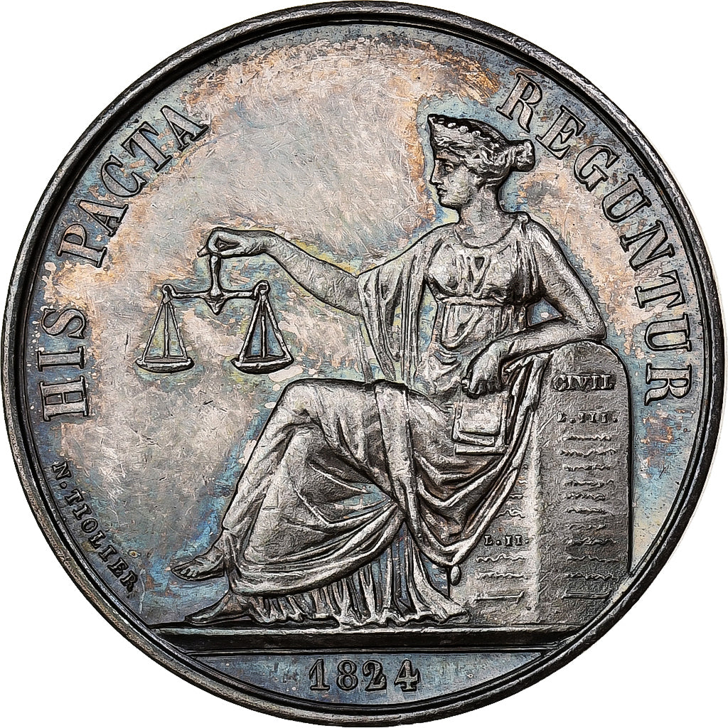 Francia, Token, Notaires de l'Arrondissement de Reims, 1824, Tiolier, SPL-