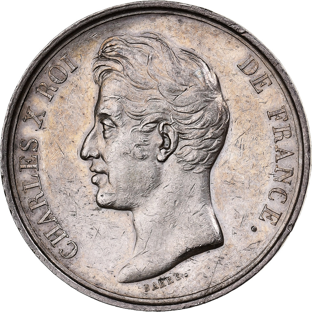 Francia, zeton, Charles X, Notaires de l'Arrondissement de Rouen, 1826, Plata