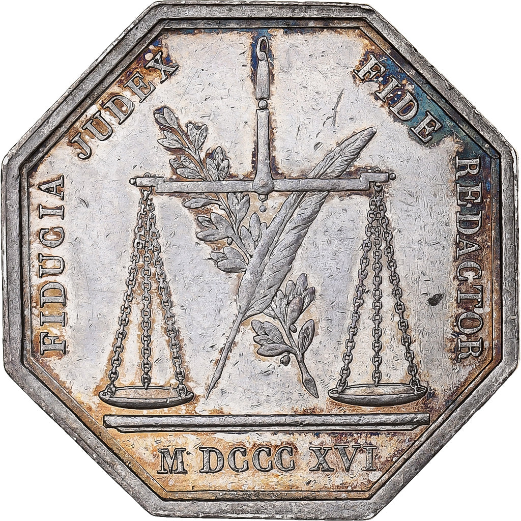 France, Token, Notaires de l'Arrondissement de Pontoise, 1816, Laurence
