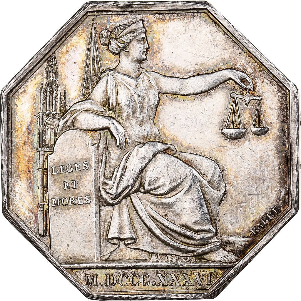 France, Jeton, Notaires de l'Arrondissement de Chartres, 1836, Argent, SUP