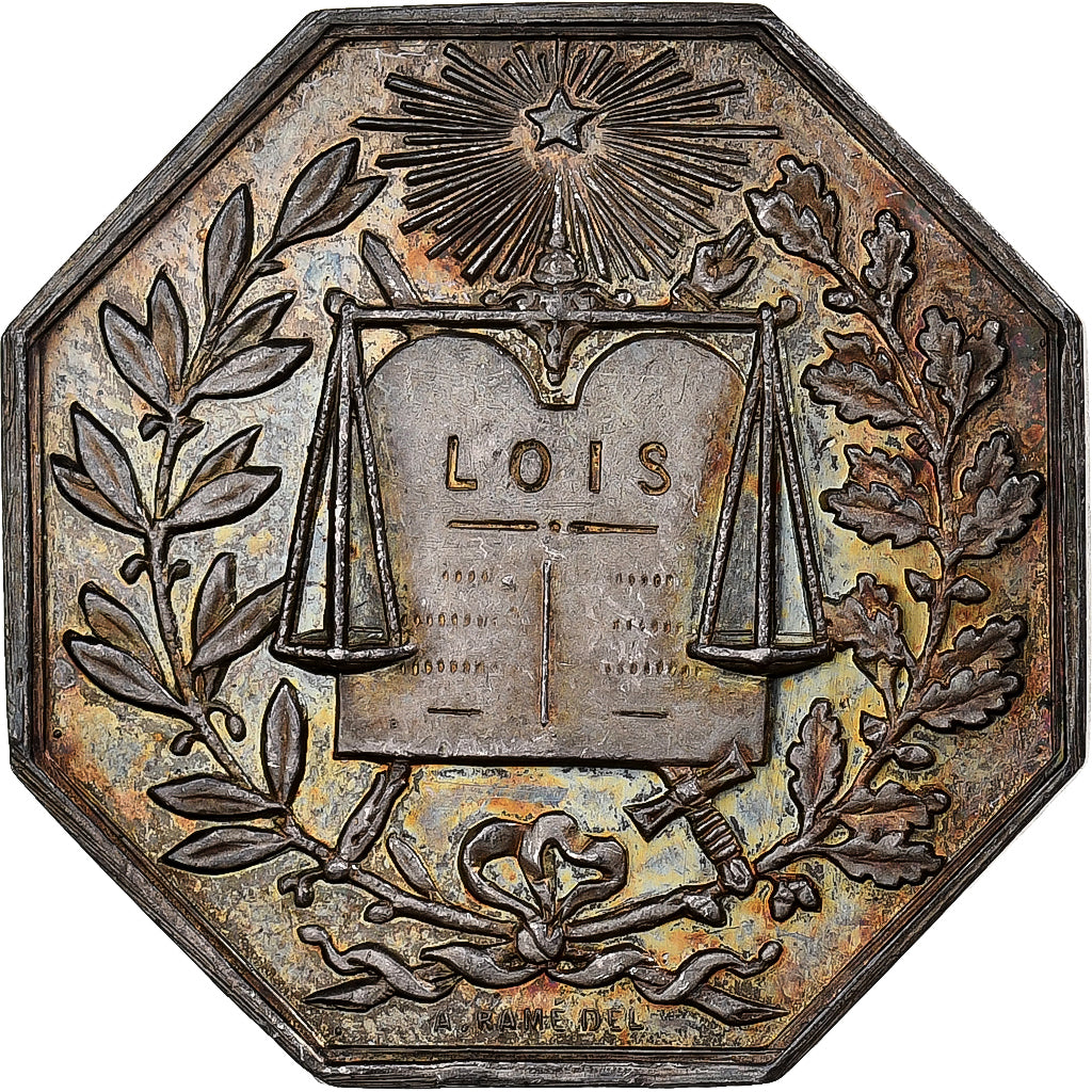Francia, zeton, Notaires de l'Arrondissement de Romorantin, Loir et Cher, Plata