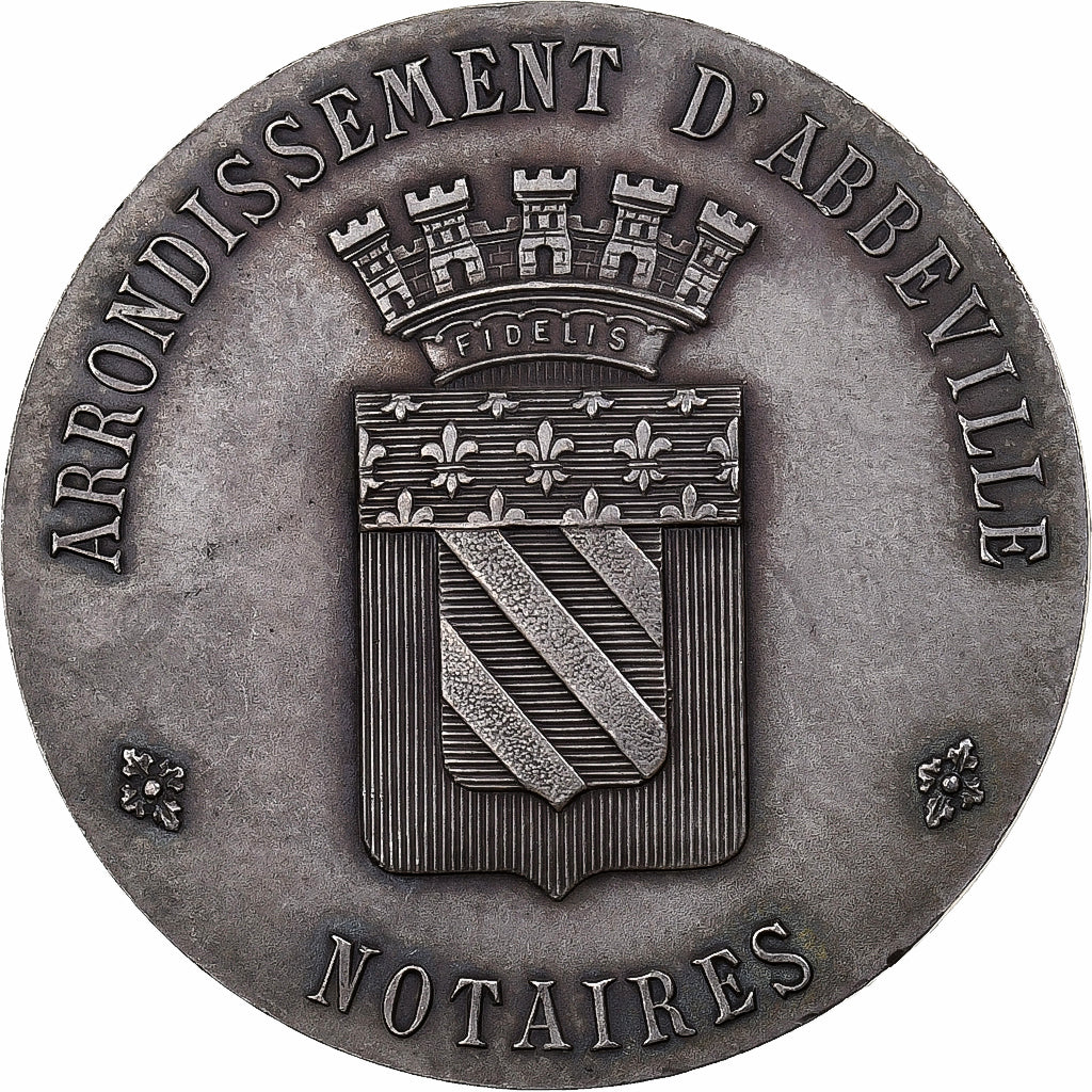 Francia, zeton, Notaires de l'Arrondissement d'Abbeville, 1910, Plata, Faure