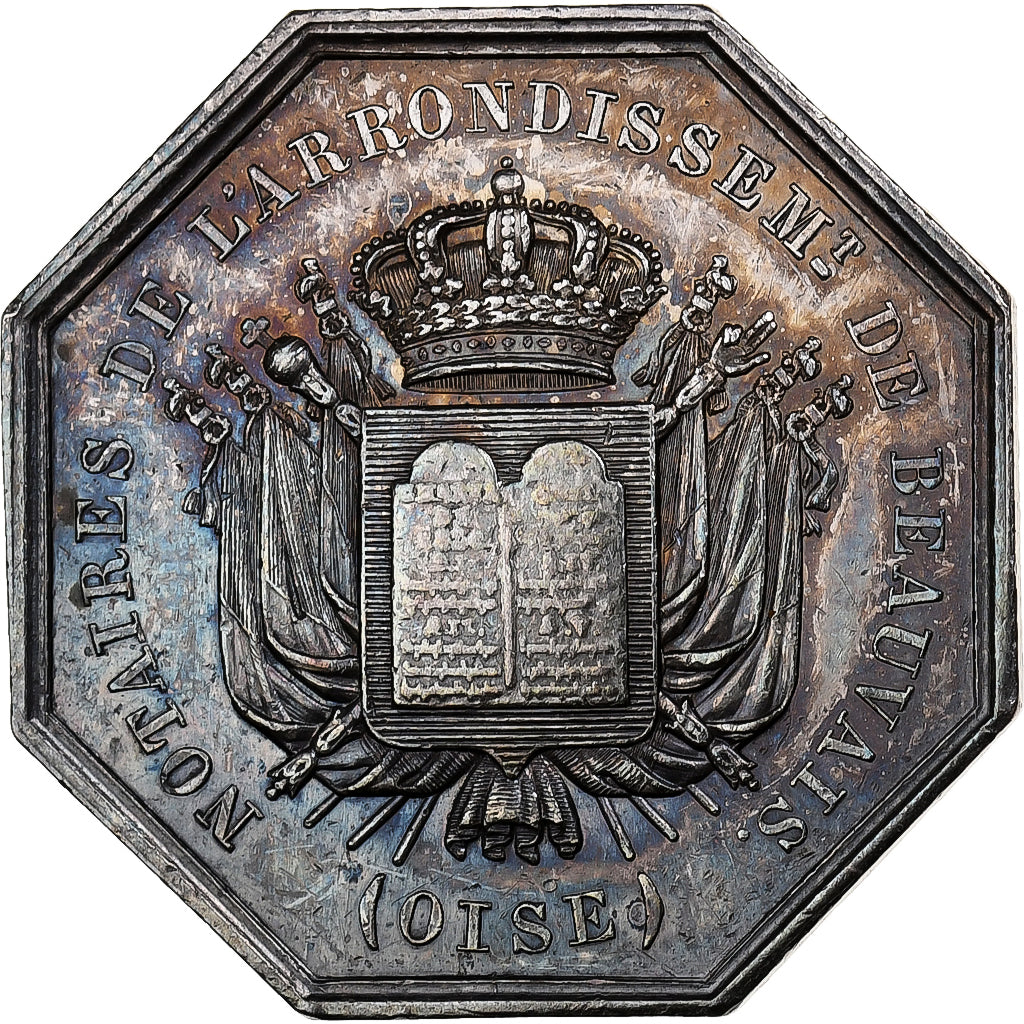 France, Token, Notaires de l'Arrondissement de Beauvais, Oise, 1832, Silver