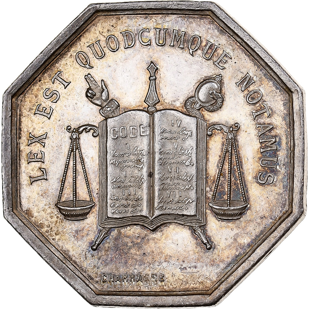 France, Token, Notaires de l'Arrondissement de Lyon, Silver, Charrasse