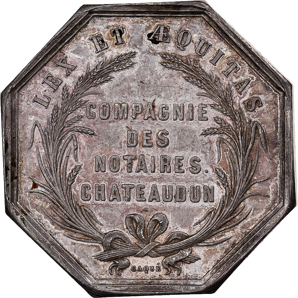 France, Token, Notaires de l'Arrondissement de Châteaudun, Silver, AU(55-58)
