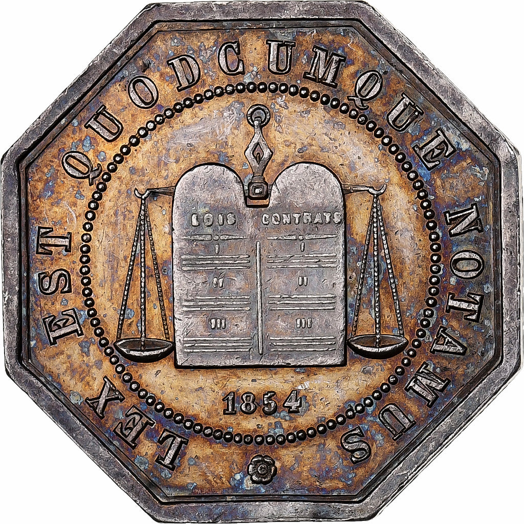 Francia, ficha, Notaires de l'Arrondissement d'Amiens, 1854, Argento, SPL