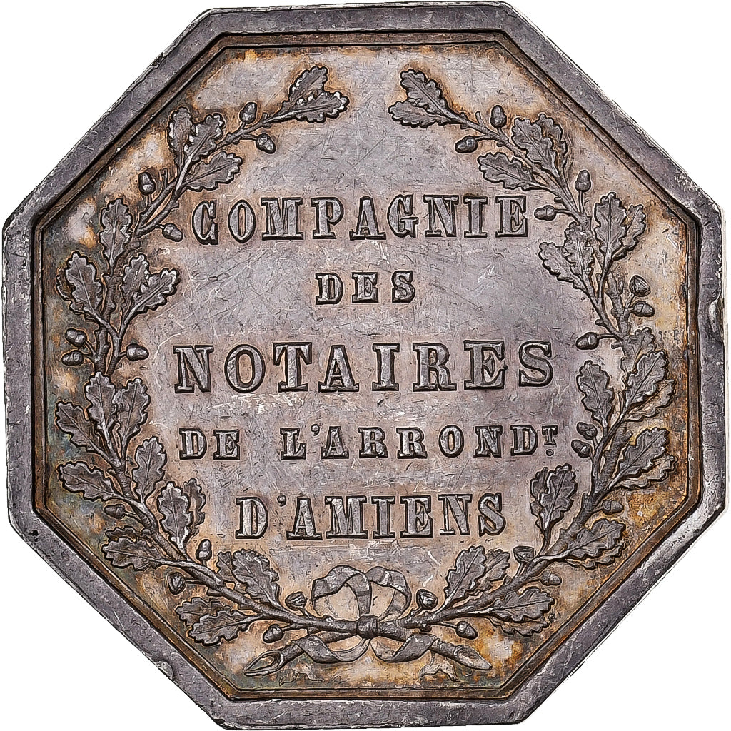 Francia, ficha, Notaires de l'Arrondissement d'Amiens, 1854, Argento, SPL
